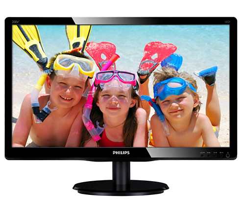 Philips, 200V4QSBR, 19.5in, Monitor, LED, images, in, vivid, colors, 