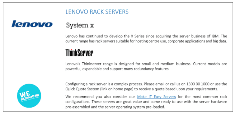 Lenono Rack Servers