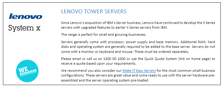 Lenovo Tower Servers