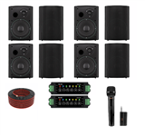 Economy, Outdoor, Speaker, system, with, Dual, 200W, Bluetooth, enabled, Amplifiers, and, 8, Outdoor, speakers., 