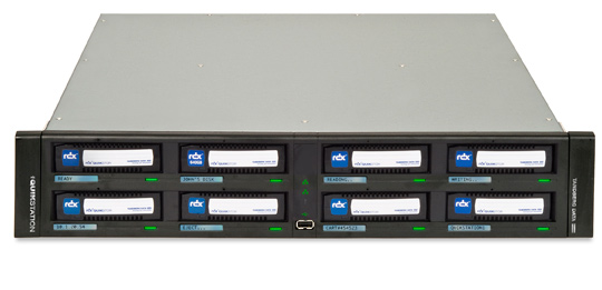 Rack Disk Cartridge Systems (RDX)/Tandberg Data/ Overland Storage: RDX, QuikStation, 8, RM, 8-Bay, 2, x, 10GbE, Removable, Disk, Array, 2U, Rackmount, 