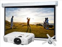 Home, Theatre, Starter, Bundle:, Epson, HD, Projector, plus, 2.4m, wide, Electric, Screen, and, Mount, 