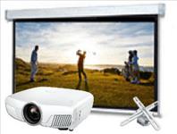Home, Theatre, Pro, Bundle:, Epson, 4K, Projector, plus, 2.8m, wide, Electric, Screen, and, Mount, 