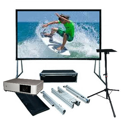 Outdoor Cinema/Sg Audio Visual: 4M, Fastfold, Community, Projector, and, Screen, Bundle, 