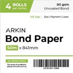 Arkin, Bond, Paper, 80GSM, A0, 80GSM, -, 841MM, X, 50M, (Box, of, 4, rolls), 