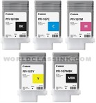 Ink Cartridges/Canon: CANON, 5, x, 130ML, PFI-107, INK, BUNDLE, FOR, IPF670, iPF770, 