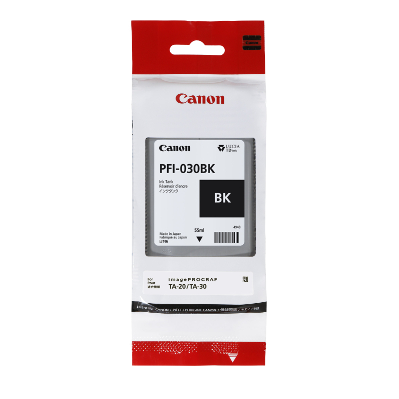 Ink Cartridges/Canon: Canon, PFI030, Black, Ink, 55ml, for, the, TA, and, TMX40, Printers, 