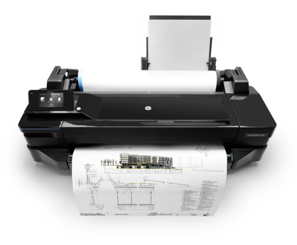 HP, Designjet, T120, 24-in, 610mm, 4, Ink, WiFi, ePrinter, 