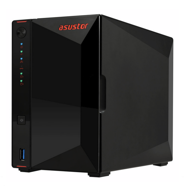 Tower/ASUSTOR: AS5402T, 2-BAY, NAS, 3.5/2.5(0/2), QC-2.0GHz, 4GB, M.2(4), 2.5G(2), TWR, 3YR, 