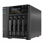 AS6804T, 4-BAY, NAS, 3.5/2.5(0/4), QC-2.3GHz, 16GB, M.2(4), 5G(2), 10G(2), PCIe, TWR, 3YR, 