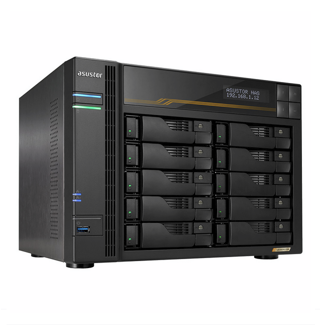 AS6810T, 10-BAY, NAS, 3.5/2.5(0/10), QC-2.3GHz, 16GB, M.2(4), 5G(2), 10G(2), PCIe, TWR, 3YR, 