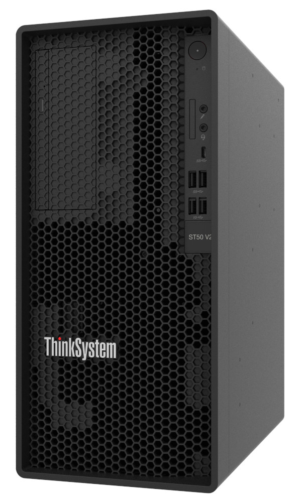 Tower/Lenovo: LENOVO, ThinkSystem, ST50, V2, 1xIntel, Xeon, E-2378G, 8C, 2.8GHz, 80W, 1x16GB, 2Rx8, SW, RD, 1x500W, 