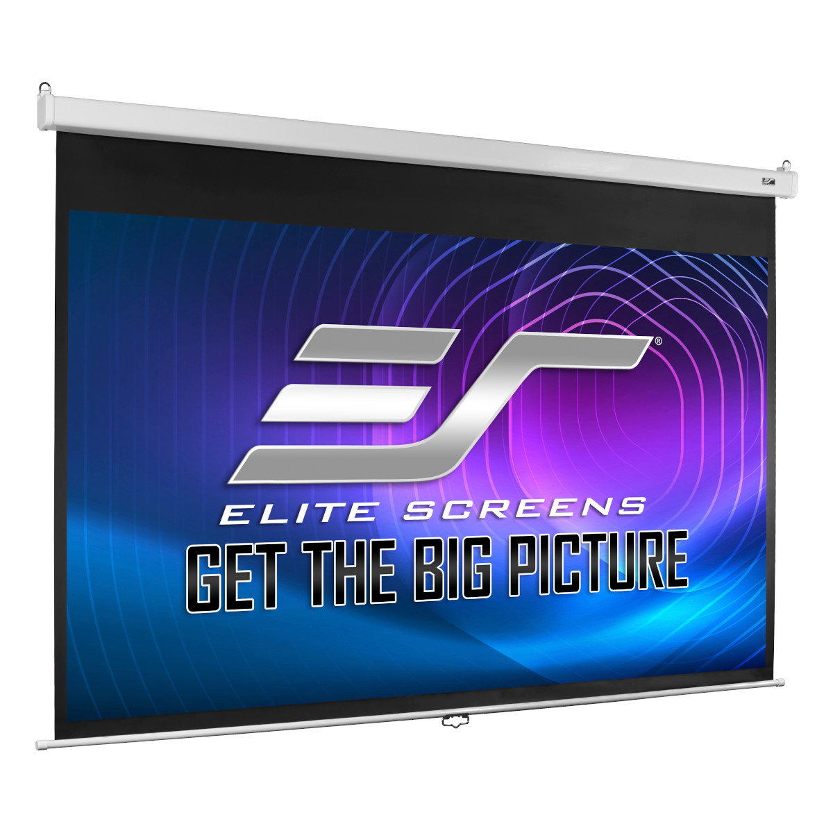 Home Cinema (16:9)/Elite Screens: Elite, Screens, PRO, 100, (2.2m, wide), 16:9, Manual, Pull, Down, Screen, with, Slow, Retraction, and, WHITE, Case, 