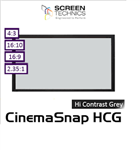 CinemaSnap HCG110" 16:9 - HC Grey - Image 1370 H x 2435 W - Black powdercoat frame