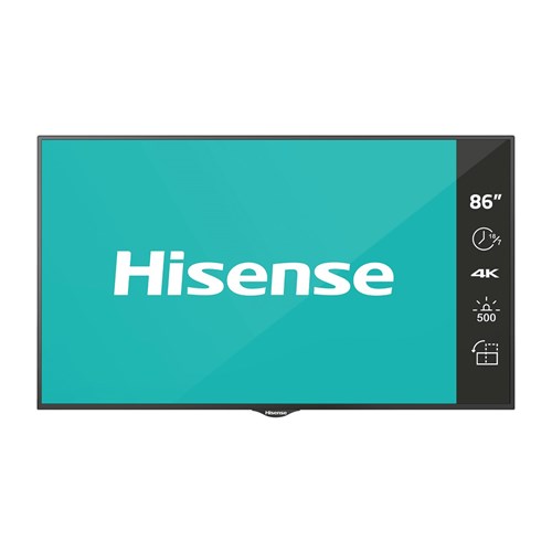 80 - 100 Inch LED/Hisense: Hisense, 86, inch, B4E30T, Series, 4K, 500, Nits, 16/7, Android, Commercial, Display, 