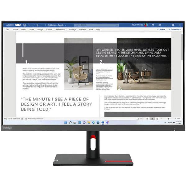 Lenovo, ThinkVision, S27I-3, -63DFKAR4AU-, 27", IPS, WLED, /, 1920x1080, /, 16:9, /, 4ms, /, 100Hz, /, 2x, HDMI, 1x, VGA, /, Tilt, /, 3, Yr, 