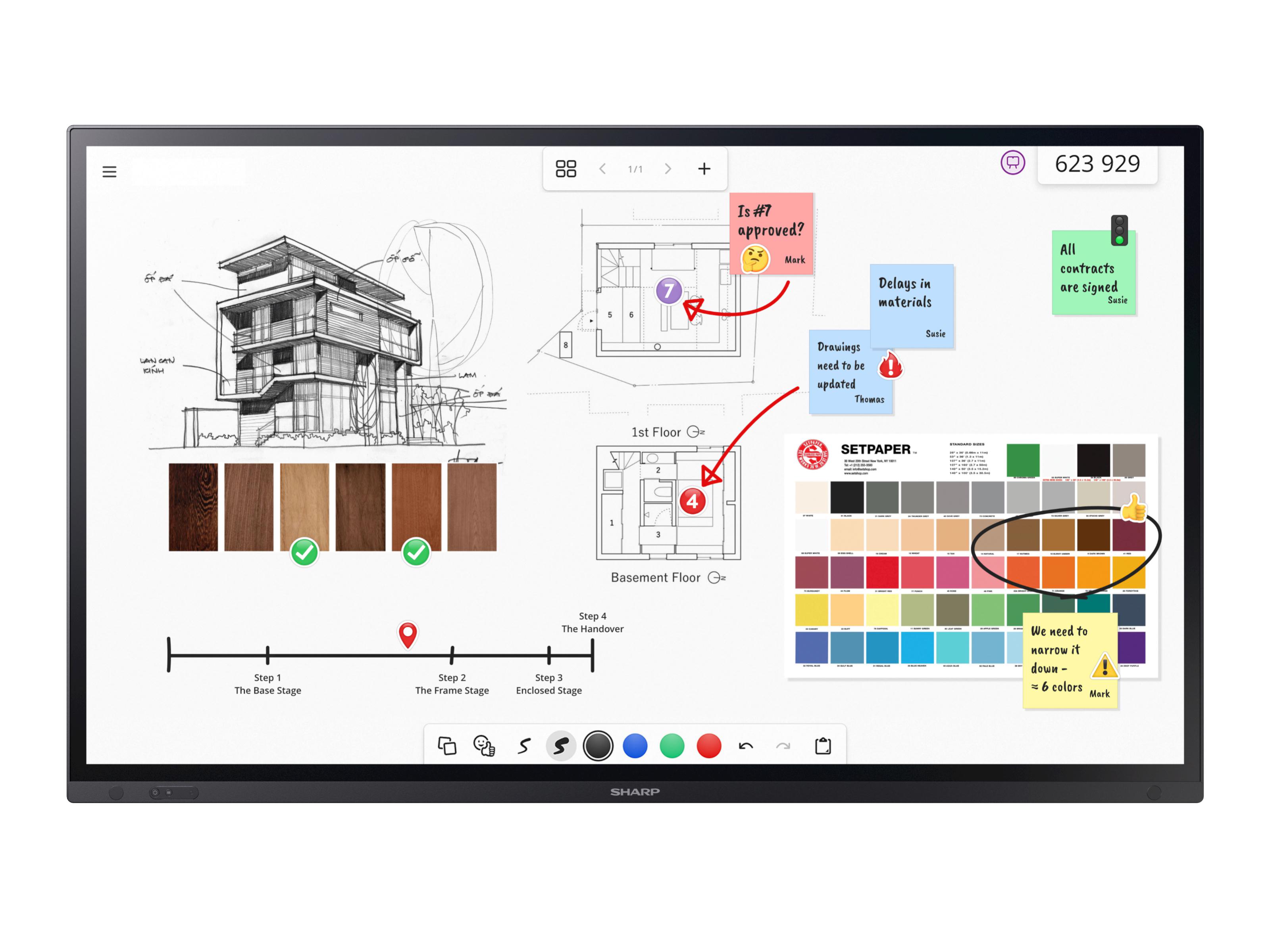Sharp, PN-LA752, 75, InGlass, Advanced, Touch, Display, 