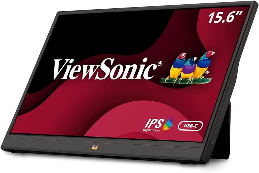 15 - 29 inch Touch/Viewsonic: ViewSonic, 16, IPS, VA1655, FHD, USB-C, Mini, HDMI, Speakers, Video, Extension, vertical, display, 53, degrees, tilt, 1KG, Ultra, Po, 