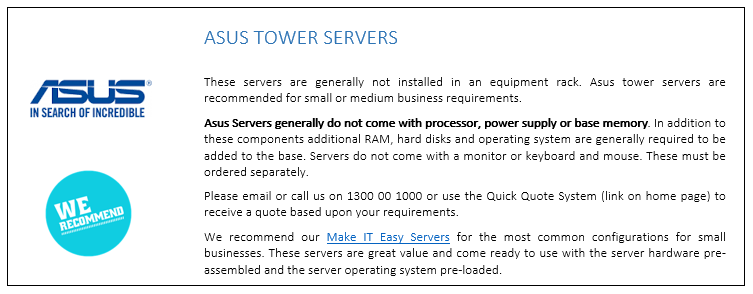 ASUS Tower Servers