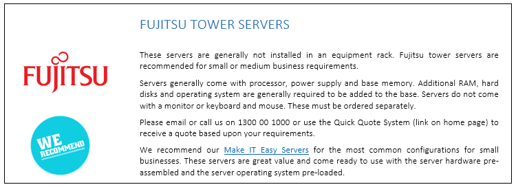 Fujitsu Tower Servers