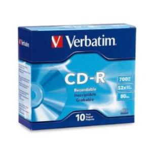 Verbatim, CD-R, 10pack, Slim, Case, 