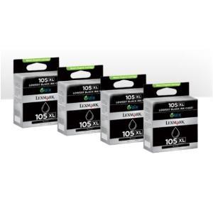 LEXMARK, 105XL, BLACK, RETURN, PROGRAM, 4, PACK, 