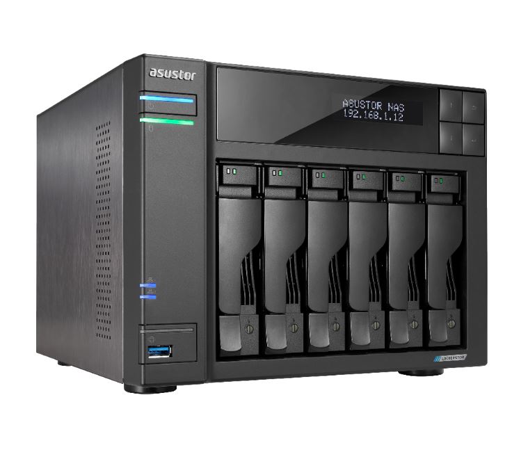 Tower/ASUSTOR: ASUSTOR, 6-BAY, NAS, 3.5/2.5(0/6), QC-2.0GHz, 8GB, M.2(4), 2.5G(2), PCIe, TWR, 3YR, 