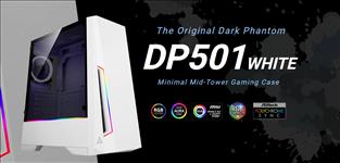 Antec, DP501, White, ATX, ARGB, Front, LED, LED, Control, Tempered, Glass, 2.5, x, 4, 3.5, x, 2, 7x, PCI.1x, 120mm, pre-installed, Gam, 