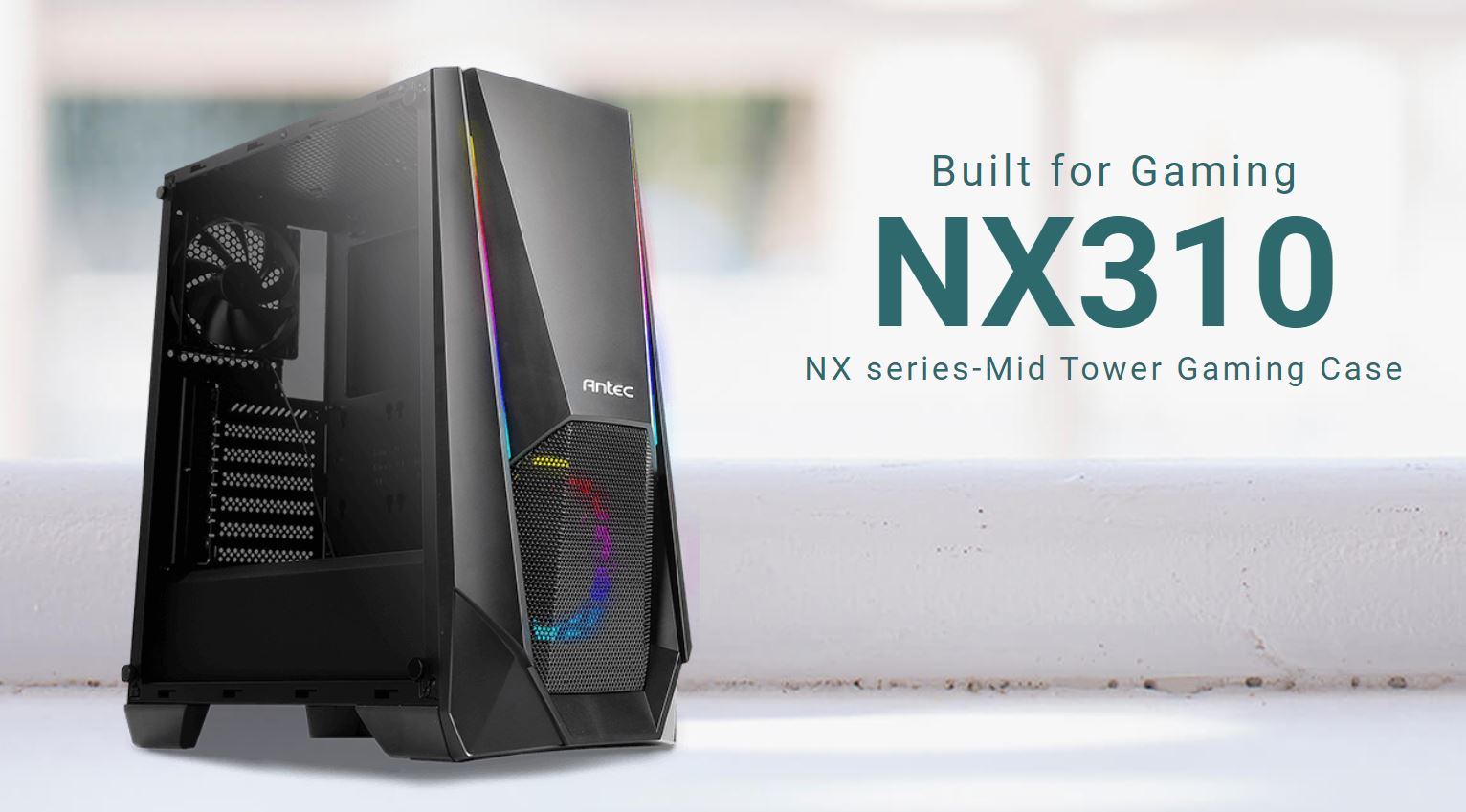 Antec, NX310, ATX, mATX, ITX, ARGB, Control, USB, 2.0, x, 2, USB, 3.0, x, 1., Tempered, Glass, Side, Panel., 3.5, x, 2, 2.5, x, 4., 2, Yea, 