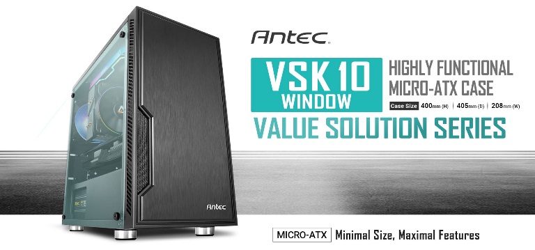 Antec, VSK10, Window, mATX, Case., 2x, USB, 3.0, Thermally, Advanced, Builder, s, Case., 1x, 120mm, Fan., Two, Years, Warranty, 