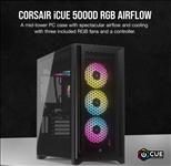 Corsair, iCUE, 5000D, RGB, High, Airflow, 3x, AF120, RGB, Elite, Fan, Lighting, Node, Pro, Controller, Tempered, Glass, Mid-Tower, Bla, 