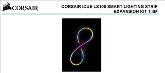 Corsair, iCUE, LS100, Smart, Lighting, Strip, Expansion, Kit, 1x, 1.4, Meter, 84, Individually, Addressable, LED., 