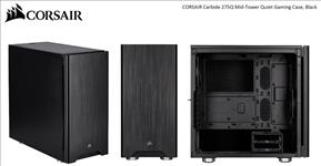 Corsair, Carbide, Series, 275Q, Mid-Tower, Quiet, ATX, Case, 2x, 3.5, 4x, 2.5, ., Up, to, 360mm, Radiator, VGA, 370mm, CPU, 170mm., Bla, 