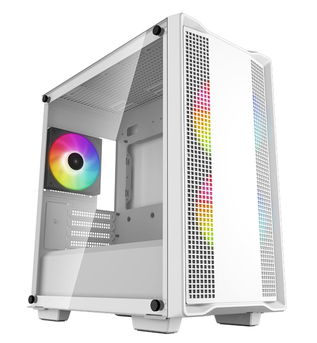 DeepCool, CC360, ARGB, White, Micro-ATX, Case, 3, Pre-Installed, ARGB, Fans, Liquid, Cooling, up, to, 360mm, Tempered, Glass, Panel, 