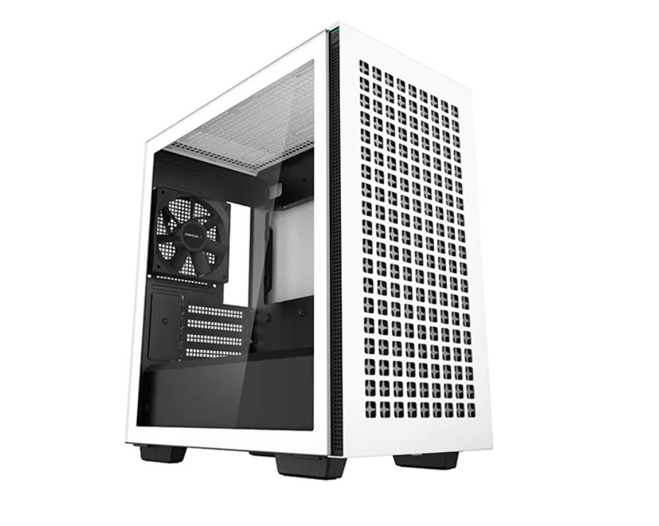 DeepCool, CH370, WH, M-ATX, Case, 120mm, Rear, Fan, Pre-Installed, Headphone, Stand, up, to, 360mm, Radiators, 2, Switching, front, pa, 