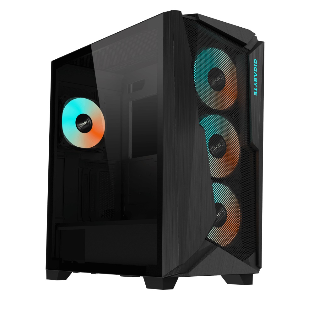 GIGABYTE, C301G, MID, PC, CASE, RGB, USB-C, USB(2), AUDIO, GLASS, SIDE, PANEL, BLACK, ATX, 