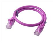 8Ware, Cat6a, UTP, Ethernet, Cable, 0.5m, (50cm), SnaglessÂ Purple, 
