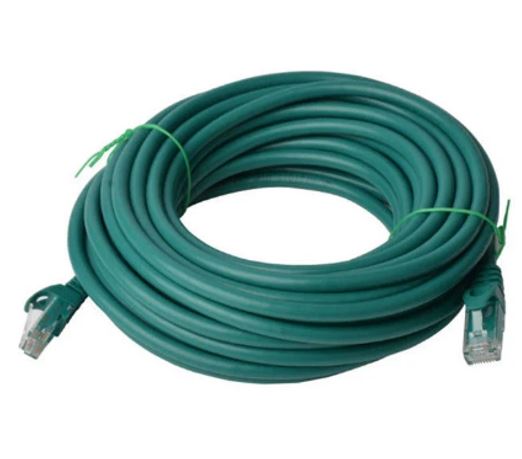 Cables/8ware: 8Ware, Cat6a, UTP, Ethernet, Cable, 15m, SnaglessÂ Green, 