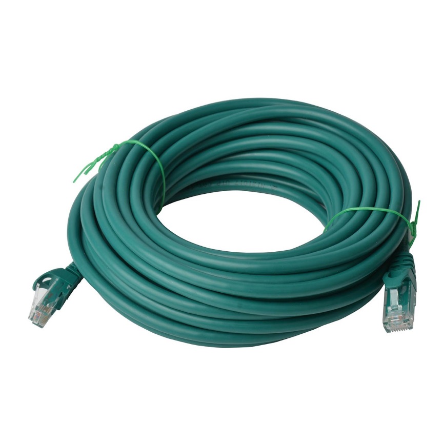 8Ware, Cat6a, UTP, Ethernet, Cable, 20m, SnaglessÂ Green, 