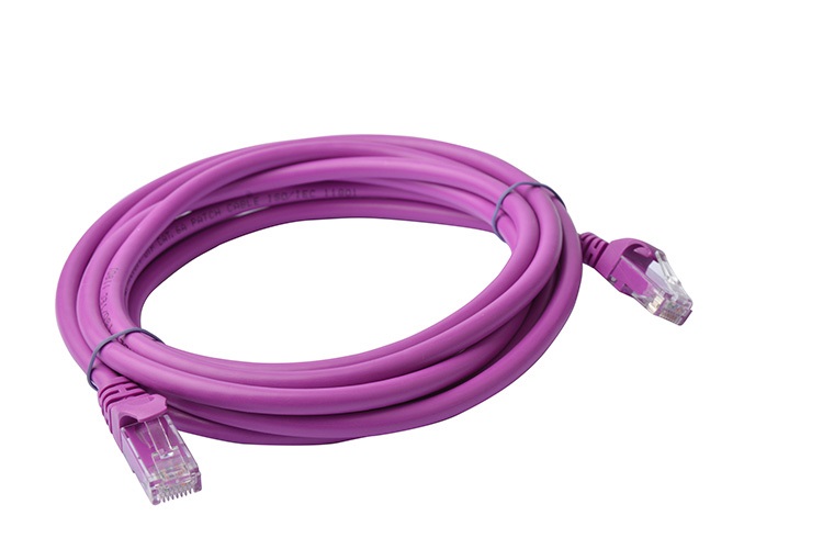 8Ware, Cat6a, UTP, Ethernet, Cable, 3m, SnaglessÂ Purple, 