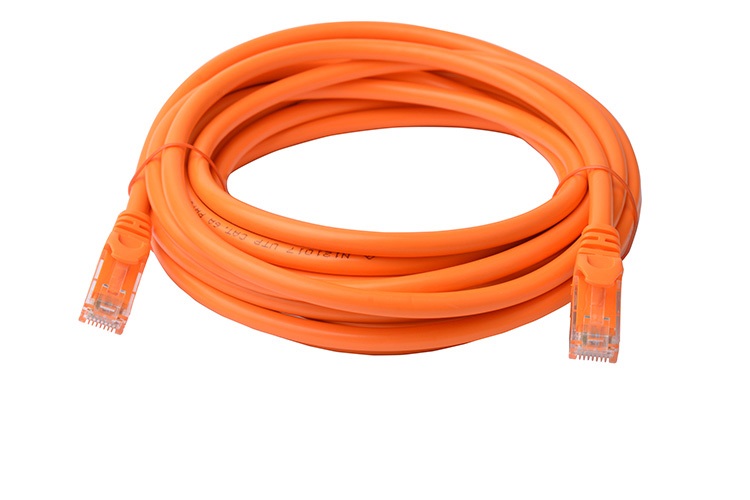 8Ware, Cat6a, UTP, Ethernet, Cable, 5m, SnaglessÂ Orange, 