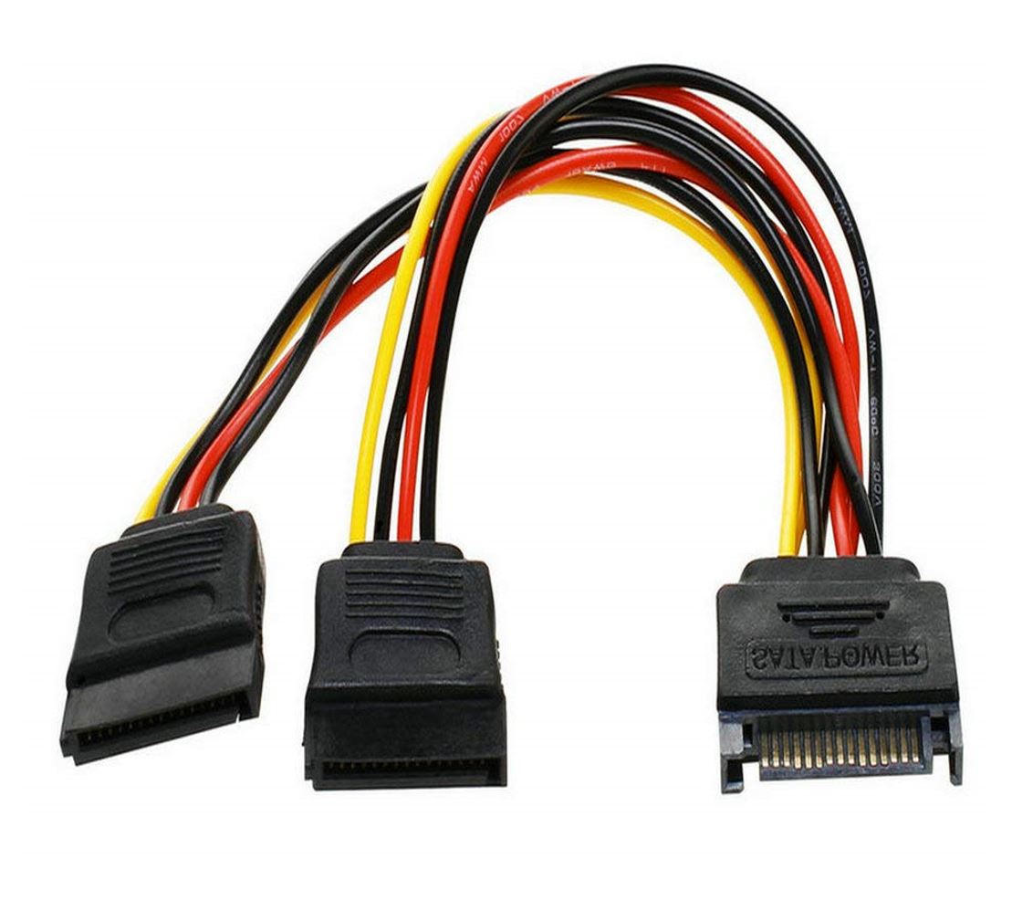 Cables/8ware: 8Ware, SATA, Power, Splitter, Cable, 15cm, 1, x, 15-pin, -, 2, x, 15-pin, Male, to, Female, 