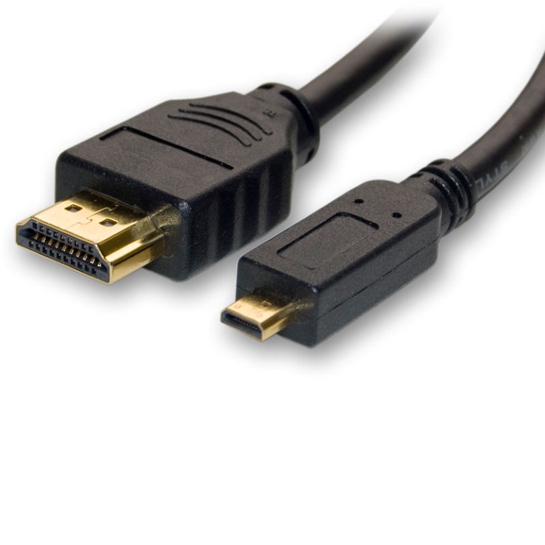 Video Cables/8ware: 8Ware, Micro, HDMI, to, High, Speed, HDMI, Cable, 1.5m, with, Ethernet, Male, to, Male, 