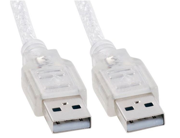 Cables/8ware: 8Ware, USB, 2.0, Cable, 2m, A, to, A, Male, to, Male, Transparent, 