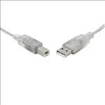 8Ware, Printer, Cable, USB, 2.0, Cable, 2m, A, to, B, Transparent, Metal, Sheath, UL, Approved, 