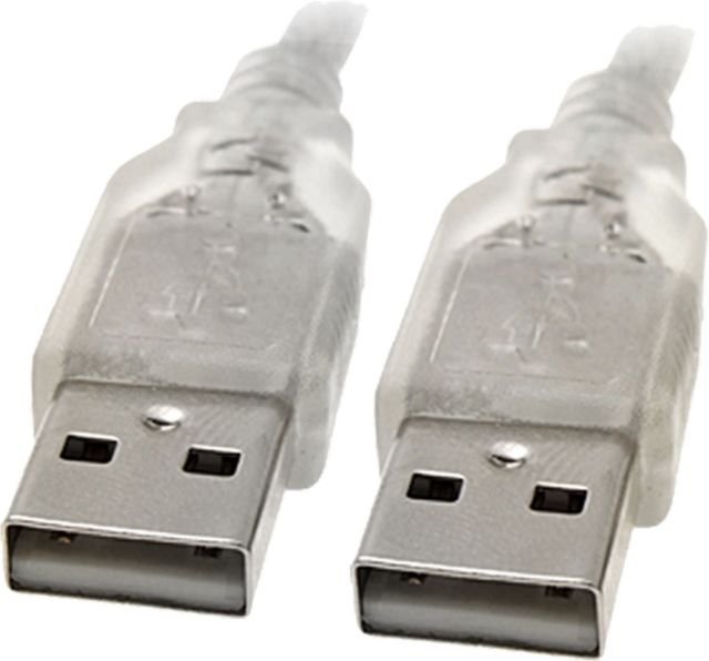 Cables/8ware: 8Ware, USB, 2.0, Cable, 3m, A, to, A, Male, to, Male, Transparent, 