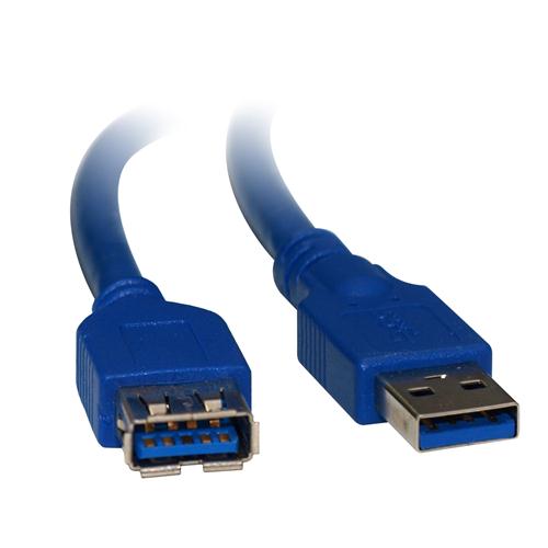 Cables/8ware: 8Ware, USB, 3.0, Cable, 1m, A, to, A, Male, to, Female, Blue, 