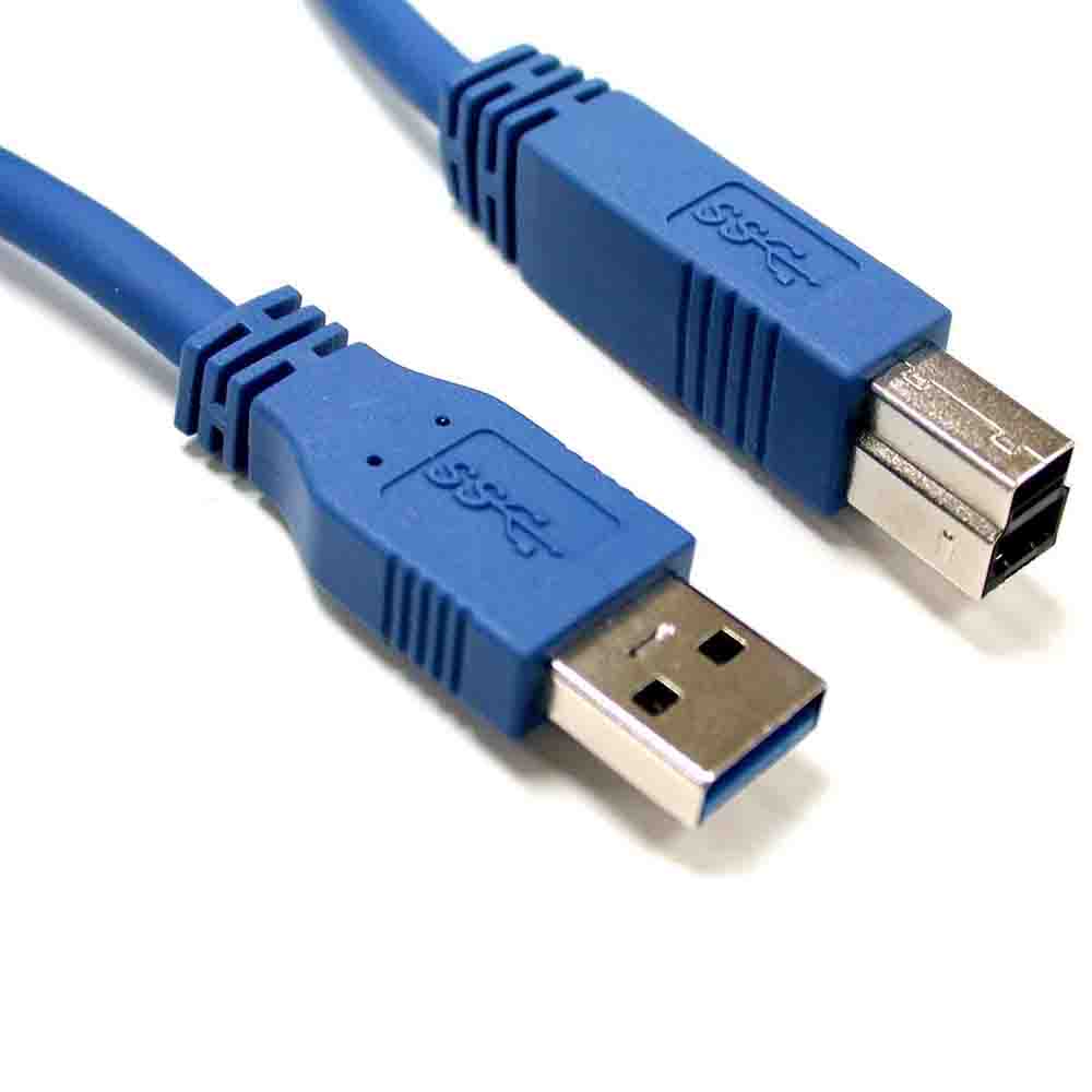 Cables/8ware: 8Ware, USB, 3.0, Cable, 1m, A, to, B, Male, to, Male, Blue, 