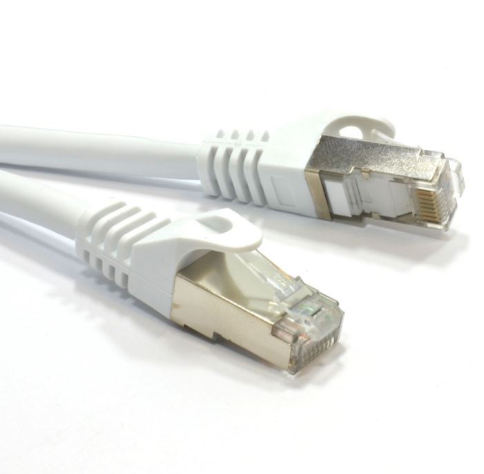 Cables/Astrotek: Astrotek, CAT6A, Shielded, Cable, 1m, Grey/White, Color, 10GbE, RJ45, Ethernet, Network, LAN, S/FTP, LSZH, Cord, 26AWG, PVC, Jacket, 