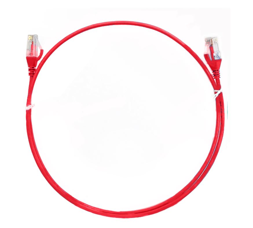 8ware, CAT6, Ultra, Thin, Slim, Cable, 0.25m, /, 25cm, -, Red, Color, Premium, RJ45, Ethernet, Network, LAN, UTP, Patch, Cord, 26AWG, for, Dat, 